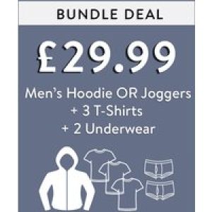 Custom Bundle Bundle Deal – Hoodie OR Joggers + 3 T-Shirts + 2 Underwear for £29.99* – Tokyo Laundry