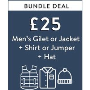 Custom Bundle Men’s Gilet or Jacket + Shirt or Jumper + Hat for £25 – Tokyo Laundry