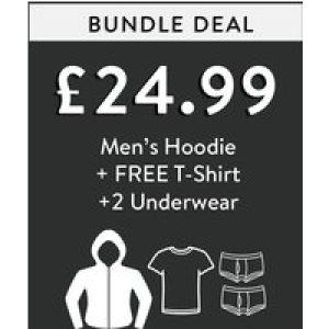 Custom Bundle Bundle Deal – Hoodie + FREE T-Shirt + 2 Underwear for £24.99* – Tokyo Laundry