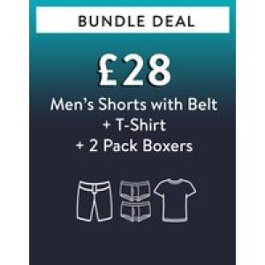 Custom Bundle Bundle Deal – Men’s Shorts (With Belt) + T-Shirt + 2 Boxers for £28* – Tokyo Laundry