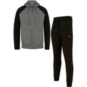 Hoody / Jogger Set Replex 2pc Hoody & Jogger Brushback Fleece Tracksuit Co-ord Set in Mid Grey Marl / Jet Black – Kensington Eastside / L – Tokyo Laundry
