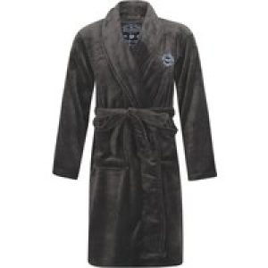 Dressing Gown Men’s Alps Soft Fleece Dressing Gown with Tie Belt in Dark Grey / L – Tokyo Laundry