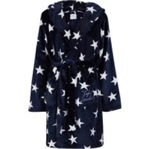 Dressing Gown Women’s Stars Soft Fleece Tie Robe Dressing Gown with Hooded Ears in Eclipse Blue / S – Tokyo Laundry