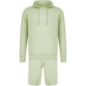 Hoody / Jogger Set Brody Motif Brushback Fleece Pullover Hoodie and Jogger Shorts Set in Sage Green / L – Tokyo Laundry
