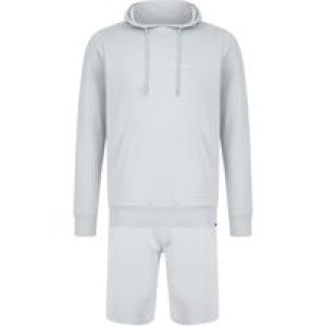 Hoody / Jogger Set Brody Motif Brushback Fleece Pullover Hoodie and Jogger Shorts Set in Pale Blue / XXL – Tokyo Laundry