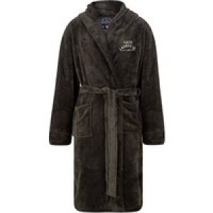 Dressing Gown Men’s Kirkway Soft Fleece Hooded Dressing Gown with Tie Belt in Dark Grey / L – Tokyo Laundry