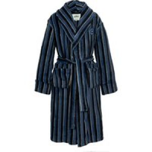 Dressing Gown Men’s Rhineback Striped Soft Fleece Dressing Gown with Tie Belt in Navy / L – Tokyo Laundry