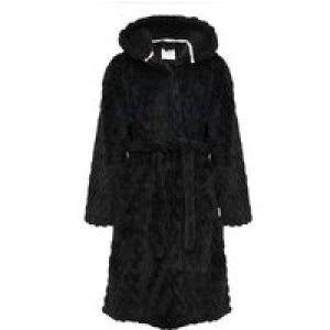 Dressing Gown Women’s Maeve Chunky Soft Fleece Tie Robe Dressing Gown with Hood in Jet Black / S – Tokyo Laundry