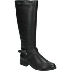 Shoes Erin Faux Leather Knee High Boots with Buckle Strap in Black / UK 3 – Tokyo Laundry