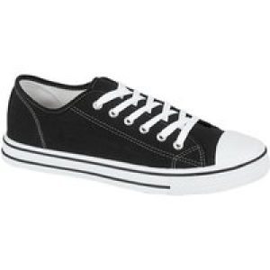 Shoes Womens Baltimore Low Top Lace Up Canvas Trainers In Black / White / UK 3 – Tokyo Laundry