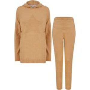 Loungewear Fonteyn Star Motif 2pc Jersey Knit Matching Hoody & Pants Lounge Co-ord Set in Nougat Nut – Amara Reya / L/XL – Tokyo Laundry