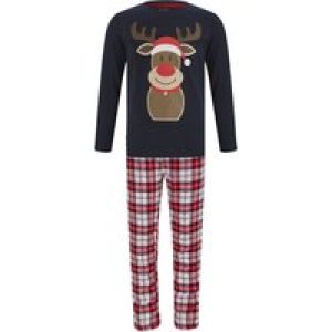 Loungewear Boy’s Rudolph 2pc Lounge Set in Navy / White Red Check – Merry Christmas Kids (4-12yrs) / 4-5 Years – Tokyo Laundry