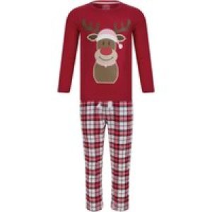 Loungewear Girl’s Rudolph 2pc Lounge Set in Red / Red White Check – Merry Christmas Kids (4-12yrs) / 4-5 Years – Tokyo Laundry