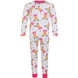 Loungewear Girl’s Rudolph Repeat Motif 2PC Lounge Pyjama Set in Ice Grey Marl – Merry Christmas Kids (4-12yrs) / 5-6 Years – Tokyo Laundry