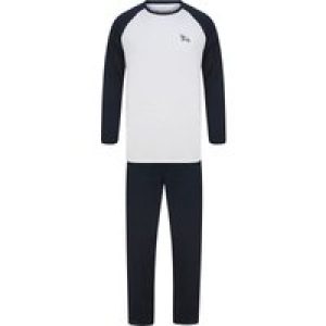 Loungewear Farlov 2pc Long Sleeve Cotton Lounge Set in Optic White / Sky Captain Navy / L – Tokyo Laundry
