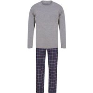 Loungewear Glencoe 2pc Crew Neck Long Sleeve Cotton Checked Lounge Set in Mid Grey Marl / L – Tokyo Laundry