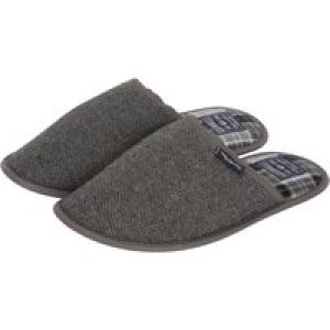 Slippers Firth Herringbone Mule Slippers with Checked Lining in Grey / 9-10 (43-44) – Tokyo Laundry