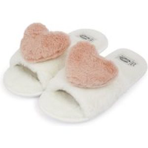 Slippers Heart Faux Fur Open Toe Slippers with Faux Fur Lining in Cream / 3-4 (36-37) – Tokyo Laundry