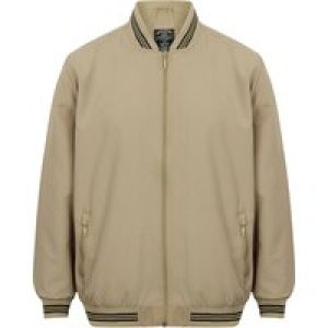 Coats / Jackets Frewin Striped Ribbed Detail Bomber Jacket in Stone – Kensington Eastside / L – Tokyo Laundry