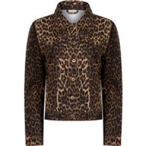 Coats / Jackets Zephyr Women’s Stretch Cotton Denim Jacket in Brown Leopard Print – Amara Reya / 16 – Tokyo Laundry