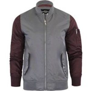 Coats / Jackets Helsingborg Bomber Jacket with Raglan Sleeves in Grey / Burgundy / S – Tokyo Laundry