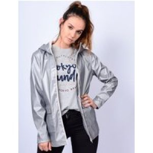 Coats / Jackets TL Seagull Hooded PU Coat in Matte Silver / 12 – Tokyo Laundry