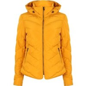 Coats / Jackets Oracle Chevron Quilted Hooded Puffer Jacket in Old Gold / 10 – Tokyo Laundry