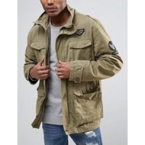 Coats / Jackets Jenkinson Cotton Military Jacket with Badges in Stone / S – Tokyo Laundry