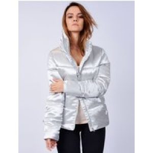 Coats / Jackets Edona Satin Quilted Puffer Jacket in Whisper Grey / 10 – Tokyo Laundry
