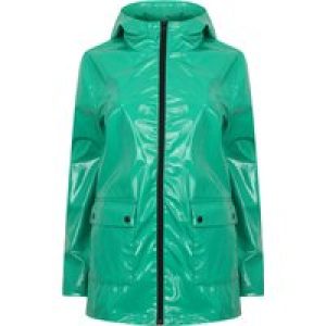 Coats / Jackets Shine Patent Hooded Rain Coat In Parakeet Green / 8 – Tokyo Laundry