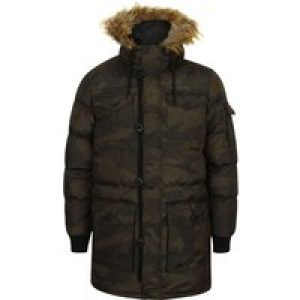Coats / Jackets Canton Quilted Puffer Coat With Fur Trim Hood In Khaki Camo – Dissident / M – Tokyo Laundry