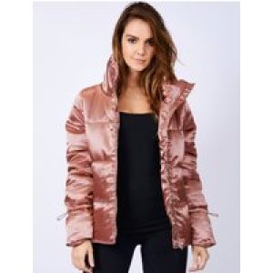 Coats / Jackets Edona Satin Quilted Puffer Jacket in Dusky Pink / 10 – Tokyo Laundry