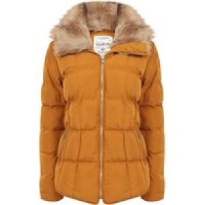 Coats / Jackets Bertie Funnel Neck Quilted Puffer Jacket With Detachable Fur Trim In Mustard / 10 – Tokyo Laundry