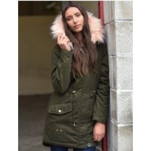 Coats / Jackets Teegan Parka Jacket in Khaki with Detachable Peachy Keen Fur Hood / 10 – Tokyo Laundry