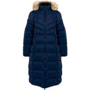 Coats / Jackets Crosage Longline Quilted Hooded Puffer Coat with Detachable Faux Fur Trim In Peacoat Navy / 10 – Tokyo Laundry