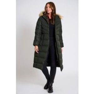 Coats / Jackets Crosage Longline Quilted Hooded Puffer Coat with Detachable Faux Fur Trim In Khaki / 10 – Tokyo Laundry