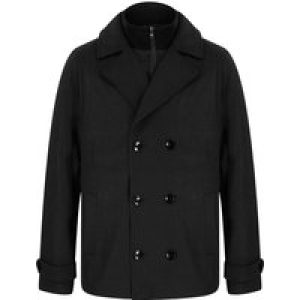 Coats / Jackets Uxmal Double Breasted Wool Look Pea Coat with Quilted Mock Insert in Black / L – Tokyo Laundry