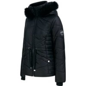 Coats / Jackets Featherington High Shine Quilted Hooded Puffer Jacket With Faux Fur Trim in Black / 12 – Tokyo Laundry