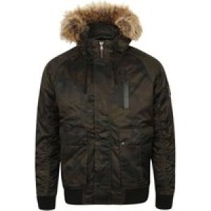 Coats / Jackets Marius Camo Print Bomber Jacket with Fur Lined Hood in Khaki – Dissident / XL – Tokyo Laundry