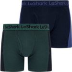 Mens Underwear Dorset (2 Pack) Colour-Block Boxer Shorts Set in Crown Blue / Jet Black – Le Shark / M – Tokyo Laundry