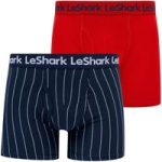 Mens Underwear Stefton (2 Pack) Pinstripe Boxer Shorts Set in Sky Captain Navy / Chinese Red – Le Shark / S – Tokyo Laundry