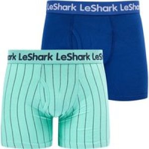 Mens Underwear Trent (2 Pack) Pinstripe Boxer Shorts Set in Dusty Jade Green / Limoges Blue – Le Shark / L – Tokyo Laundry