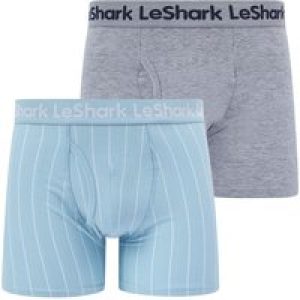 Mens Underwear Trent (2 Pack) Pinstripe Boxer Shorts Set in Blue Bell / Light Grey Marl – Le Shark / L – Tokyo Laundry