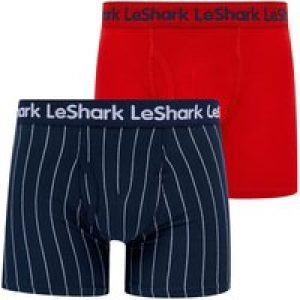 Mens Underwear Trent (2 Pack) Pinstripe Boxer Shorts Set in Sky Captain Navy / Chinese Red – Le Shark / L – Tokyo Laundry
