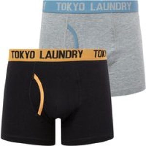 Mens Underwear Spencer (2 Pack) Boxer Shorts Set in Papaya / Blue Shadow / M – Tokyo Laundry