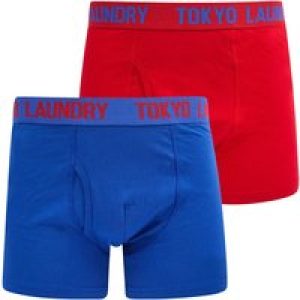 Mens Underwear Samwell (2 Pack) Boxer Shorts Set in Sea Surf Blue / Barados Cherry / M – Tokyo Laundry