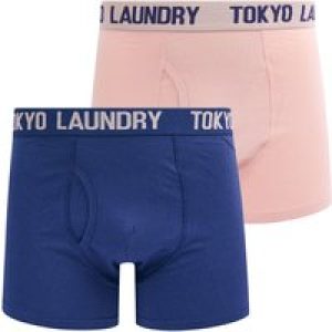 Mens Underwear Saxen (2 Pack) Boxer Shorts Set in Coral Cloud / Deep Cobalt / S – Tokyo Laundry
