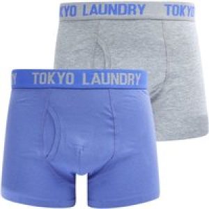 Mens Underwear Saxen (2 Pack) Boxer Shorts Set in Baja Blue / Light Grey Marl / S – Tokyo Laundry