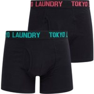 Mens Underwear Sadler (2 Pack) Boxer Shorts Set in Simply Green / Raspberry / M – Tokyo Laundry