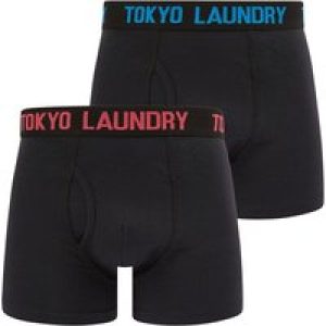 Mens Underwear Tilson (2 Pack) Boxer Shorts Set in Blithe Blue / Raspberry / M – Tokyo Laundry